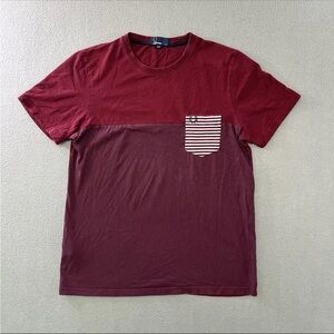 Fred Perry T-Shirt Medium Men's Short Sleeve Red Cotton Pocket Tee Logo